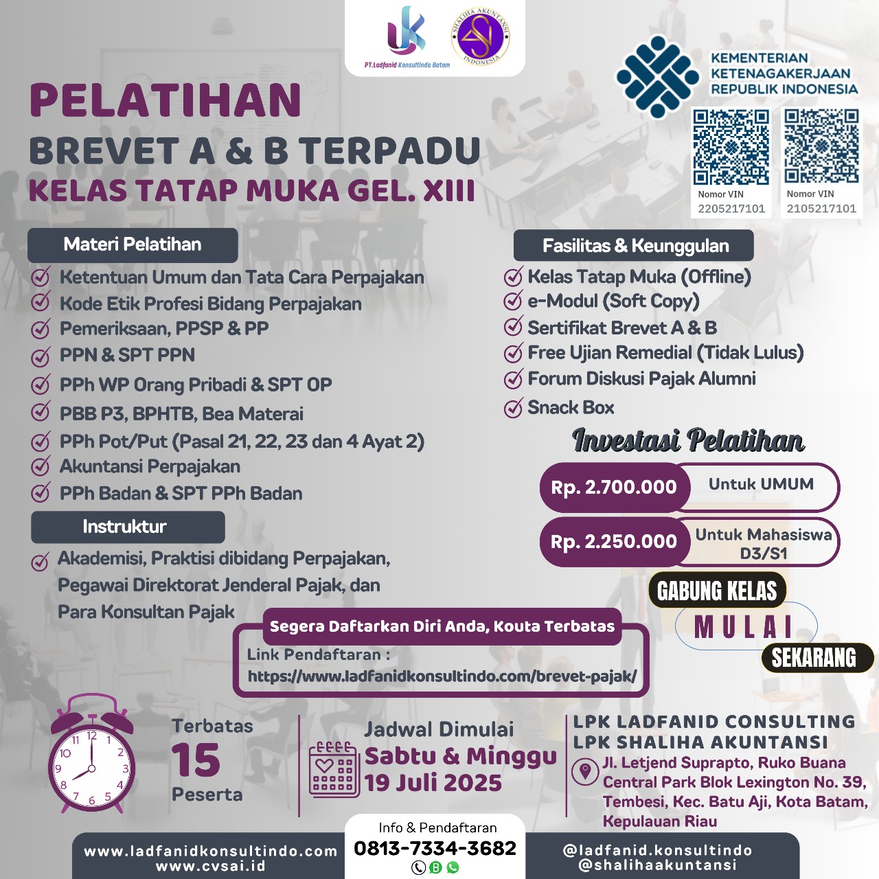 Read more about the article Pelatihan Brevet AB Terpadu Batam (Gel. Ke 13 Tatap Muka)